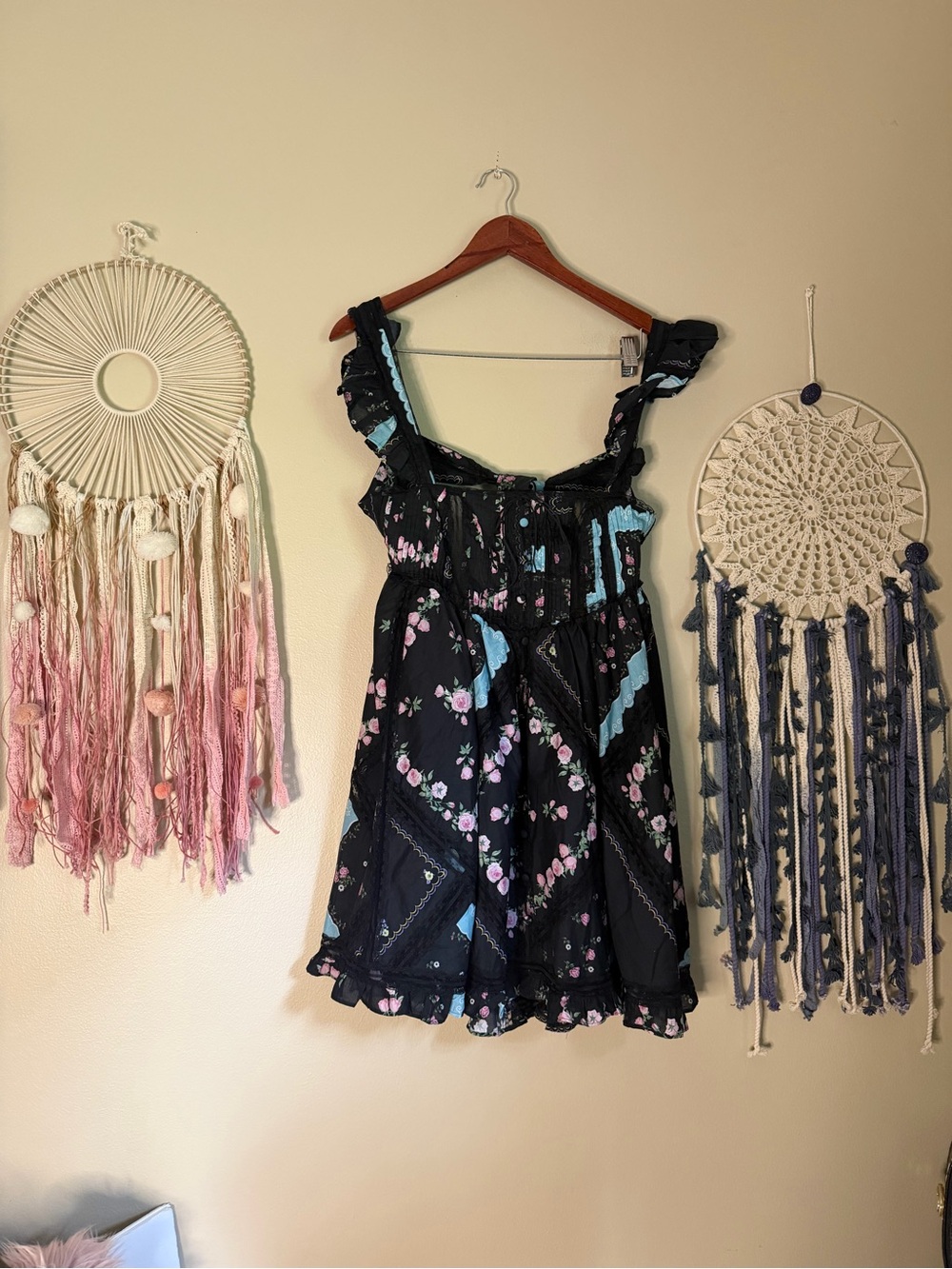 For Love & Lemons Leanne Babydoll Mini Dress Size Medium - Picture 3 of 6